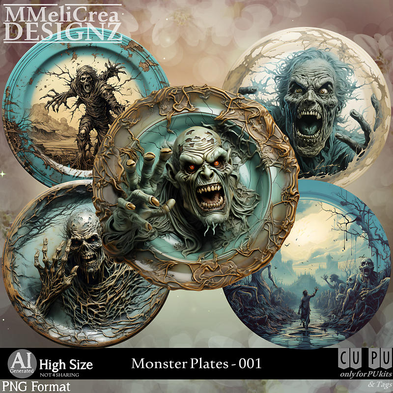 AI - Monster Plates - CU001 (CU4PU/PNG/PACK) - Click Image to Close